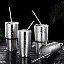 Load image into Gallery viewer, Tivamiko 12 pack Reusable Stainless Steel Straws with Case &amp; 2 Brushes - Fits 30oz &amp; 20oz Tumblers (Long &amp; Short) - Dishwasher Safe, BPA-Free, Silver
