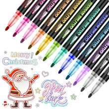 Load image into Gallery viewer, Tivamiko 36-Piece Double Line Shimmer Markers Set - Metallic Glitter Pens for Drawing, Crafts | Vibrant Art Supplies Gift
